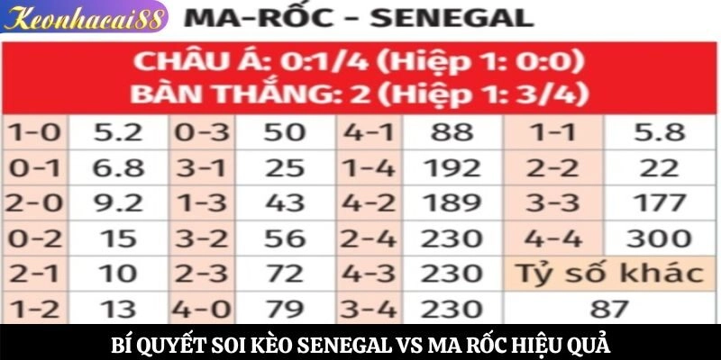 Bí quyết soi kèo Senegal vs Ma Rốc hiệu quả