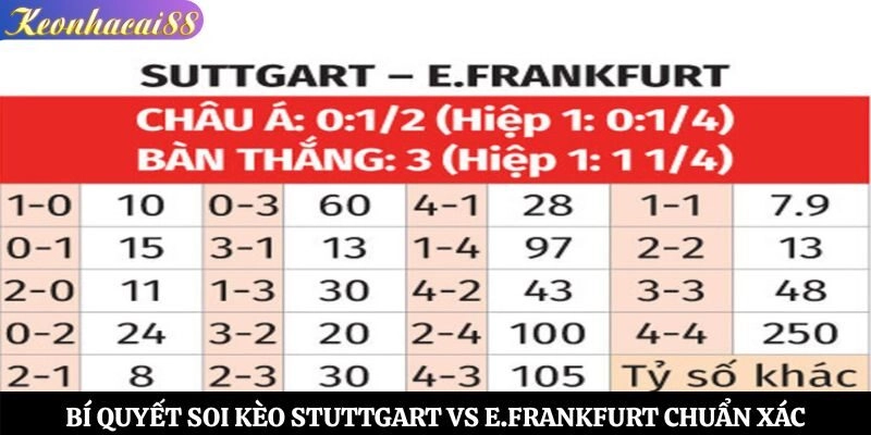 Bí quyết soi kèo Stuttgart vs E.Frankfurt chuẩn xác